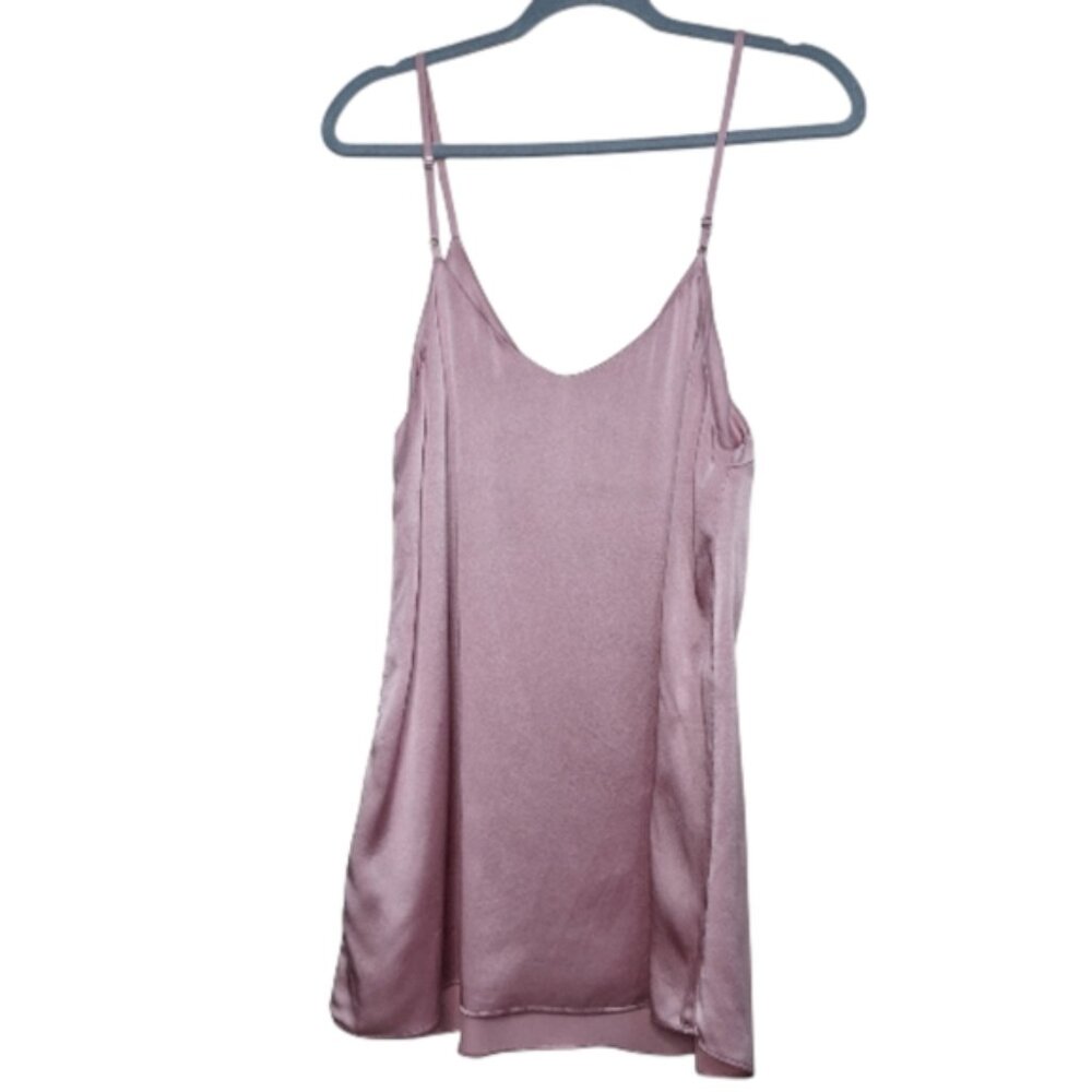 Reformation womens Pink Satin Slip Camisole  Top Small Adjustable Strap Lounge